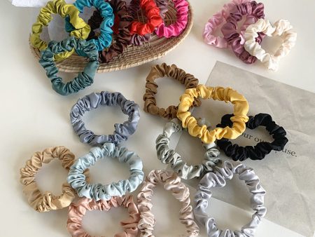 Wholesale Solid Color Satin Small Hair Tie Online