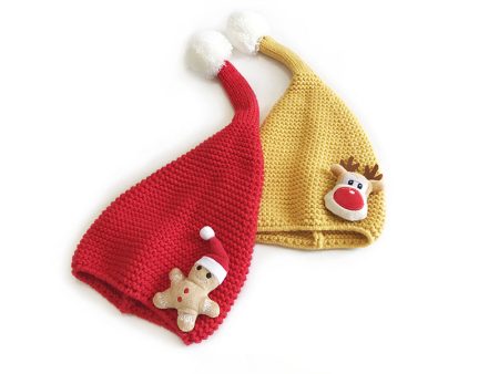 Wholesale Children s Cartoon Christmas Fur Ball Warm Knitted Beanie Online now