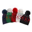 Wholesale Children s Warm Hat Fur Ball Christmas Tree Jacquard Knitted Hat Supply