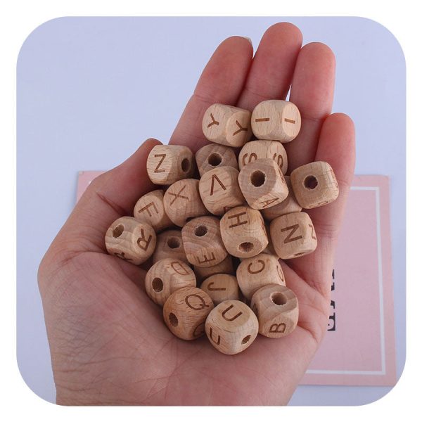 Wholesale 20PCS 26 English Letters DIY Wooden Beads on Sale