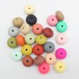 Wholesale 10PCS Food Grade Chewable Flat Beads Silicone Teeth Gum Loose Beads Abacus Beads Online Sale