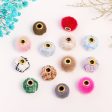 Wholesale 50PCS Colored Fuzzy Balls Metal Straight Hole Loose Beads Discount