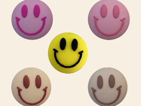 Wholesale 10PCS Colorful Smile Face Silicone Beads Fashion