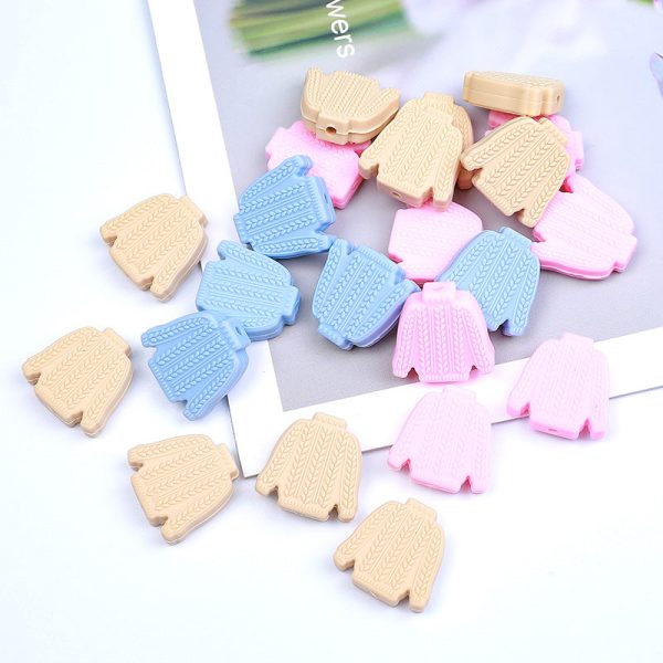 Wholesale 30pcs cartoon sweater silicone beads Hot on Sale