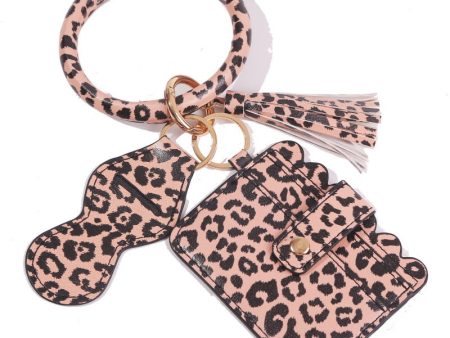 Wholesale  PU Leopard Print Snake Print Card Holder Wrist Keychain For Sale