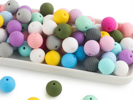 Wholesale 50PCS Silicone Thread Beads Silicone Beads Honeycomb Beads DIY Loose Beads Supply