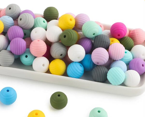 Wholesale 50PCS Silicone Thread Beads Silicone Beads Honeycomb Beads DIY Loose Beads Supply