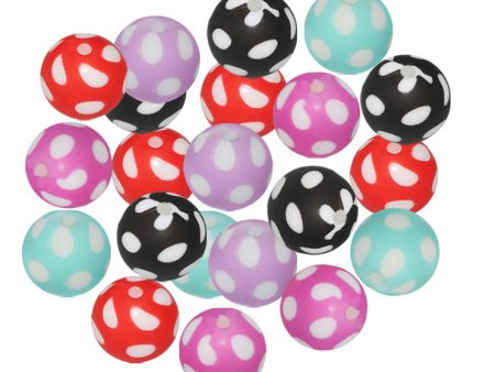 Wholesale 50PCSPolka Dot Cartoon Leopard Print Silicone Balls on Sale