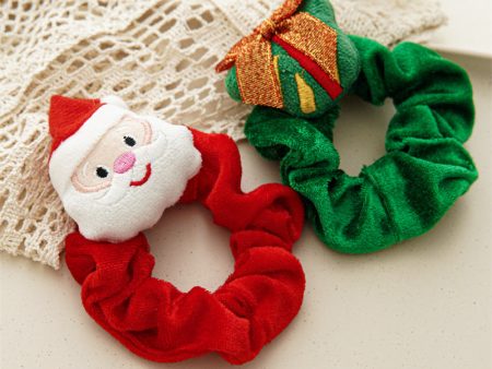 Wholesale Christmas Cartoon Head Plush Large Intestine Flannel Hair Tie For Sale