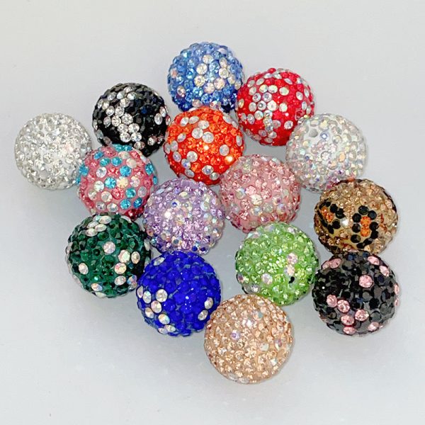 Wholesale 10pcs 16mm Christmas Round Straight Hole Colored Clay Beads on Sale