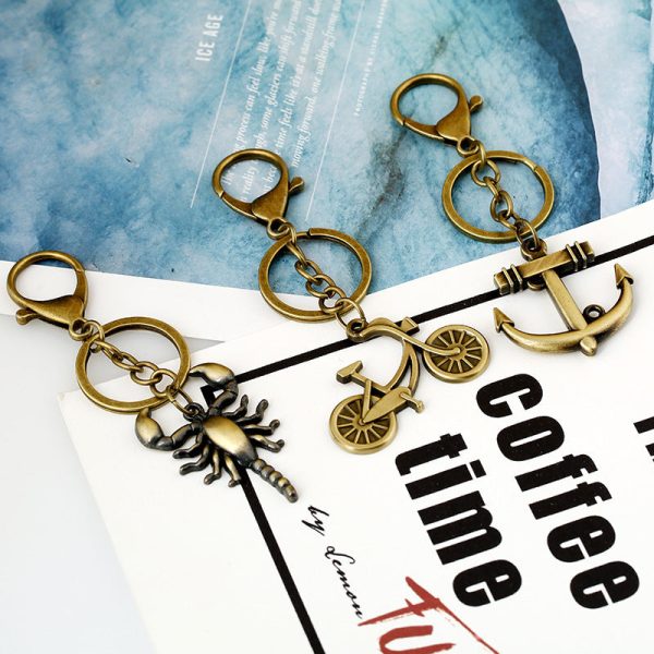 Wholesale Creative Anchor Rudder Camera Metal Keychain For Sale