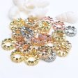 Wholesale 10PCS 14K Gold Color-preserving Diamond Ring Set with Zircon Large Hole Spacer Beads Fashion