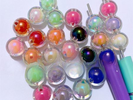 Wholesale 200PCS DIY Acrylic 16MM Straight Hole Beads For Discount