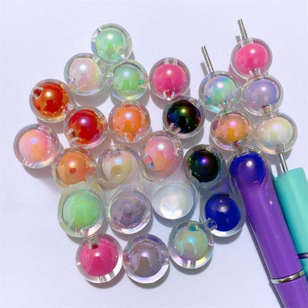 Wholesale 200PCS DIY Acrylic 16MM Straight Hole Beads For Discount