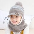 Wholesale Autumn and Winter 5-12 Years Old Middle-aged and Older Children Plus Velvet Scarf Fur Ball Woolen Hat Fashion