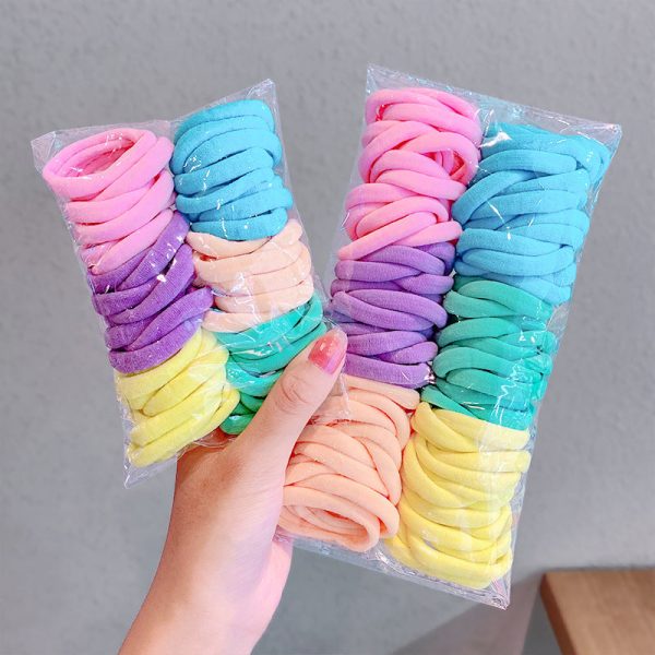 Wholesale Candy Color Fabric Hair Rope Set Fashion