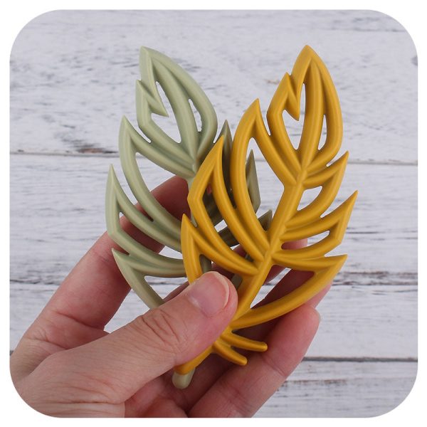 Wholesale 3PCS DIY Cartoon Silicone Leaf Feathers Focal Beads Online Hot Sale