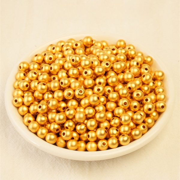 Wholesale of 100PCS Sand Gold Copper Round Beads For Cheap