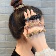 Wholesale Leopard Print Rhinestone Fabric High Elastic Large Intestine Hair Tie on Sale