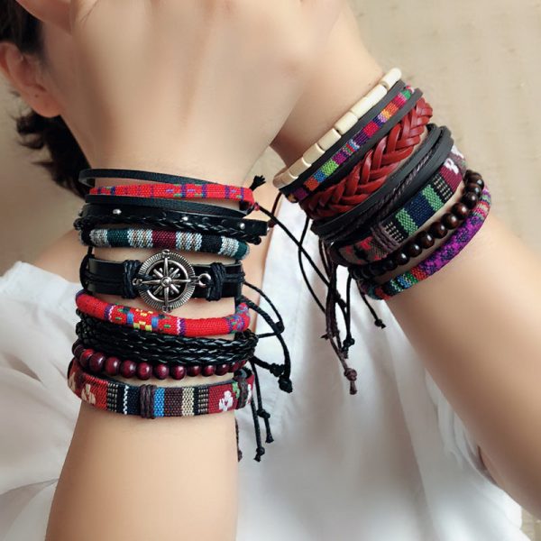 Wholesale Bohemian Vintage Woven Wax Rope DIY Bracelet Sale