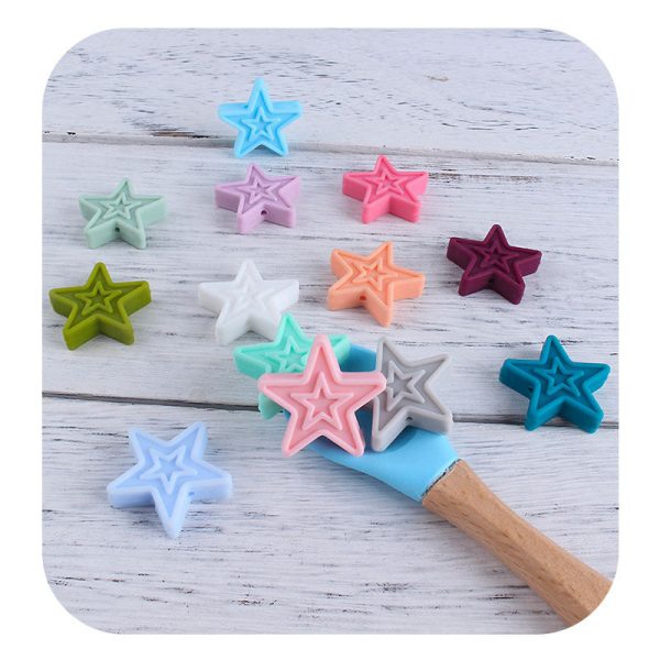 Wholesale 20PCS DIY Pentagram Silicone Beads Fashion