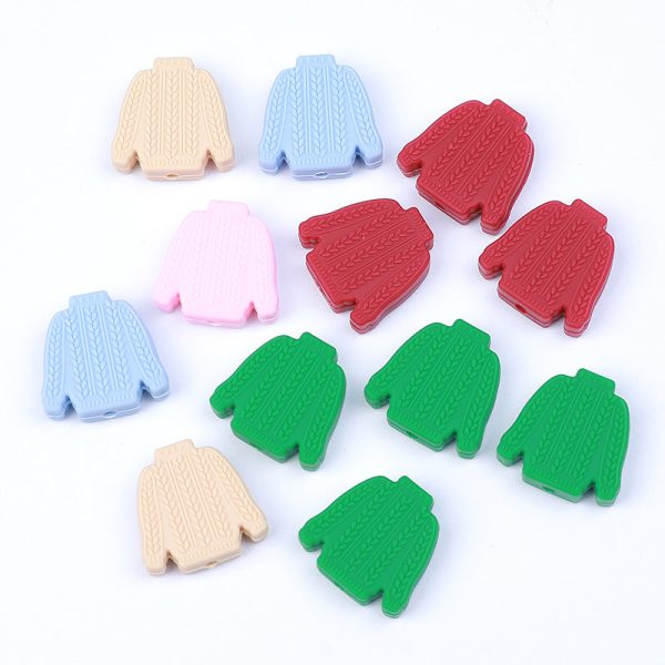 Wholesale 30pcs cartoon sweater silicone beads Hot on Sale