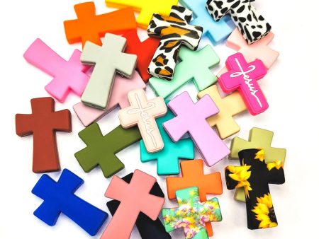 Wholesale 30 PCS DIY Cross Silicone Beads Online Hot Sale