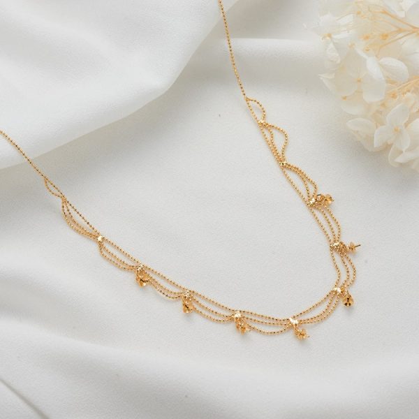 Wholesale Multi-layer 14K Gold DIY Tassel Pearl Necklace Clavicle Chain Cheap