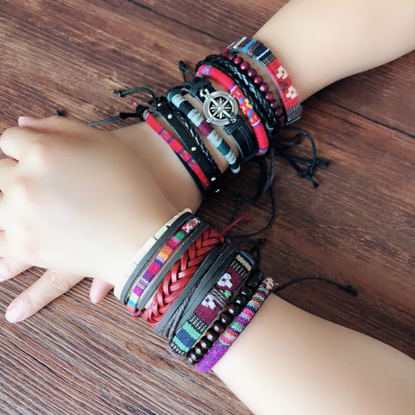 Wholesale Bohemian Vintage Woven Wax Rope DIY Bracelet Sale