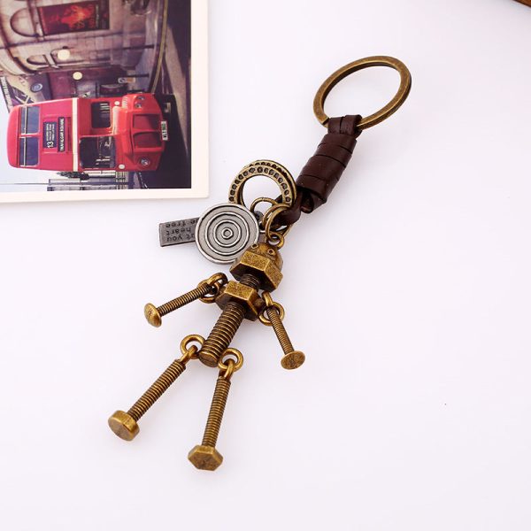 Wholesale Mobile Robot Cowhide Keychains on Sale