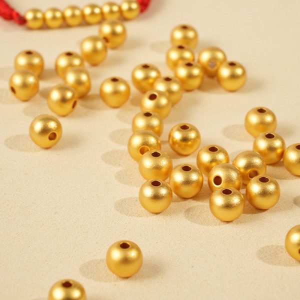 Wholesale of 100PCS Sand Gold Copper Round Beads For Cheap