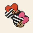 Wholesale 10pcs Heart Shaped Leopard Print Silicone Focal Beads Online Hot Sale