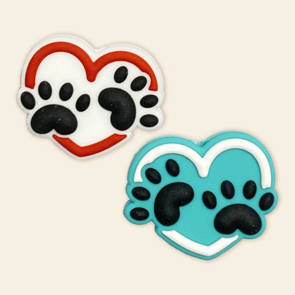 Wholesale 10pcs Loving Dog Paws Silicone Focal Beads Cheap