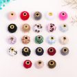 Wholesale 50PCS Colored Fuzzy Balls Metal Straight Hole Loose Beads Discount