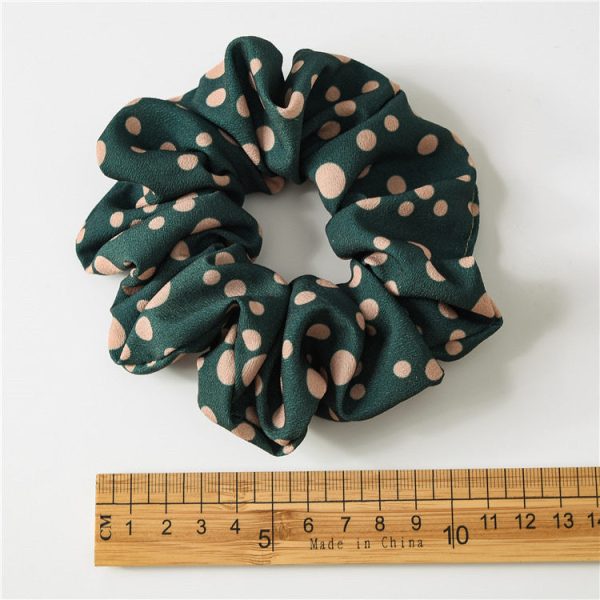 Wholesale Hot Stamped Colorful Polka Dot Fabric Large Intestine Hair Ties Supply